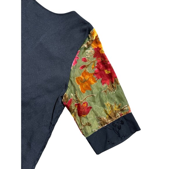 Vtg Spencer Alexis Kimono Cardigan Velvet Sheer Sequins Floral Boho Academia 2X - Picture 11 of 15